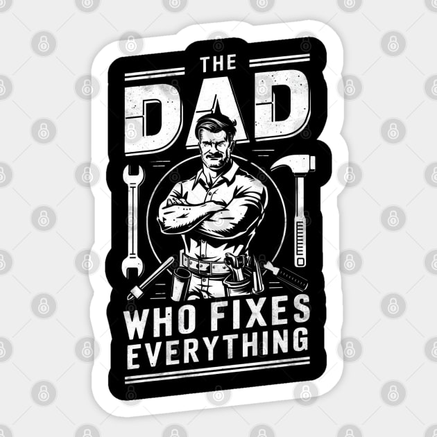 Fathers Day Worlds Best Dad Father Birthday Gift For Daddy Handyman Tools Funny Present DIY Carpenter Builder Sticker by DeanWardDesigns